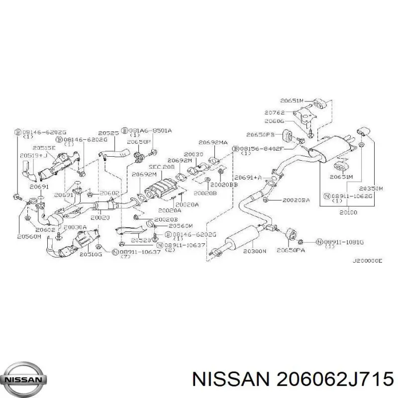 01125S826E Nissan болт