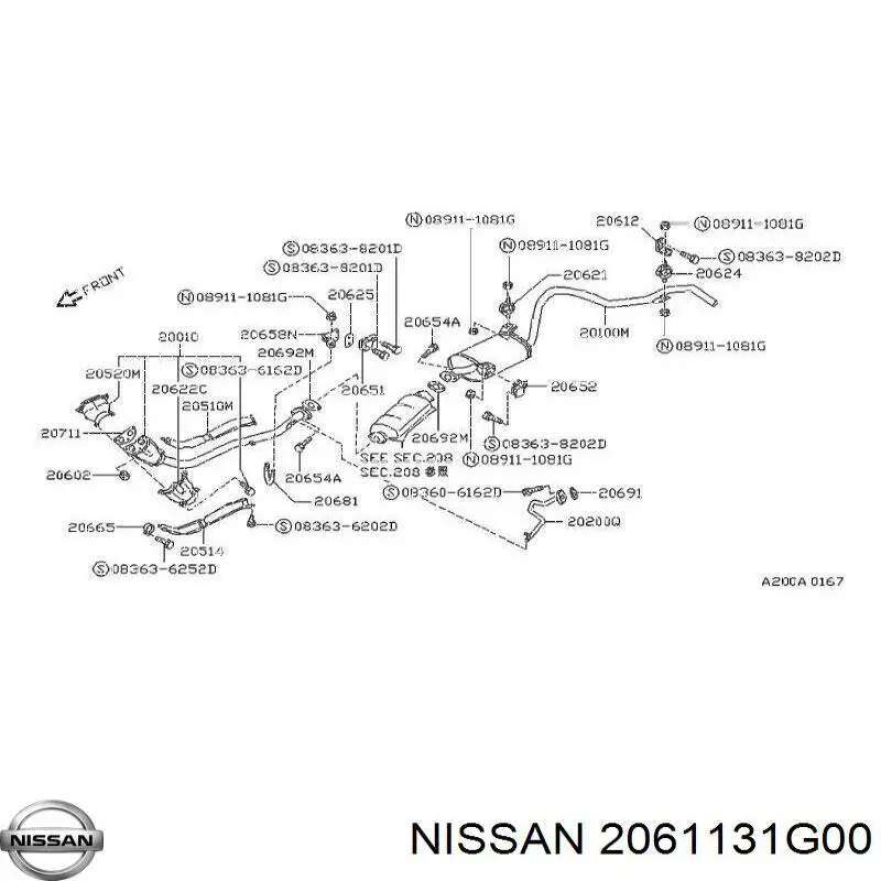 Подушка крепления глушителя Nissan/Infiniti 2061131G00 цена, от 9.76 USD