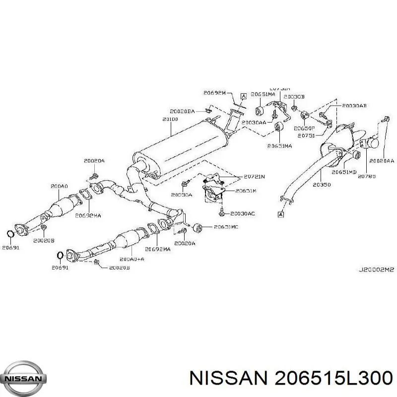 Soporte, silenciador 206515L300 Nissan