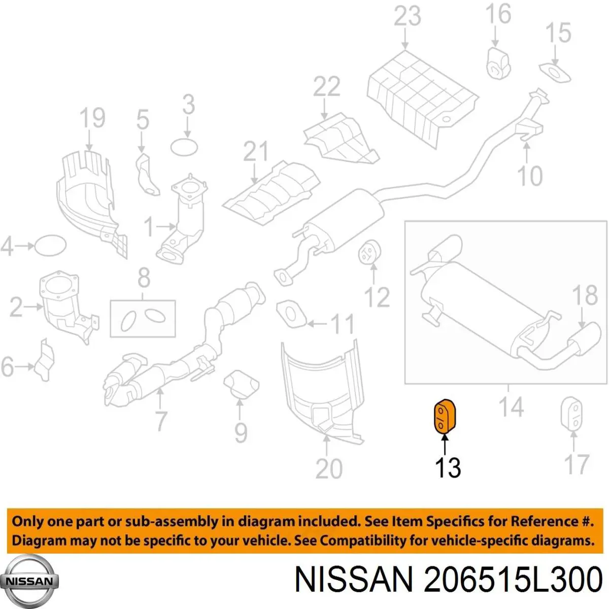 Подушка крепления глушителя Nissan/Infiniti 206515L300 цена, от 5.08 USD