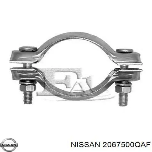 2067500QAF Nissan хомут глушителя передний