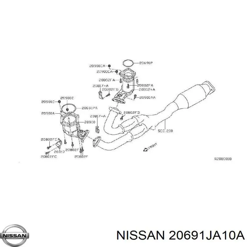 Прокладки выхлопной системы Nissan/Infiniti 20691JA10A цена, от 5.33 USD