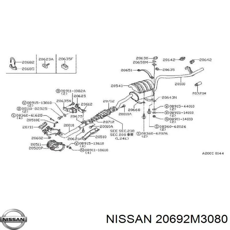 Прокладки выхлопной системы Nissan/Infiniti 20692M3080 цена, от 1.85 USD