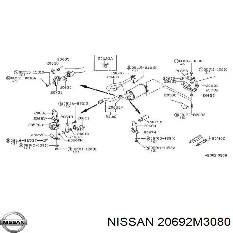 20692M3080 Nissan/Infiniti Прокладка штанов