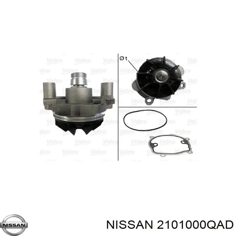 2101000QAD Nissan bomba de água (bomba de esfriamento)