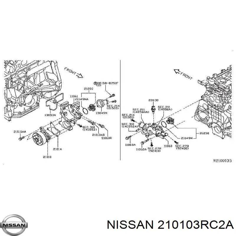 210103RC2A Nissan/Infiniti Насос водяной