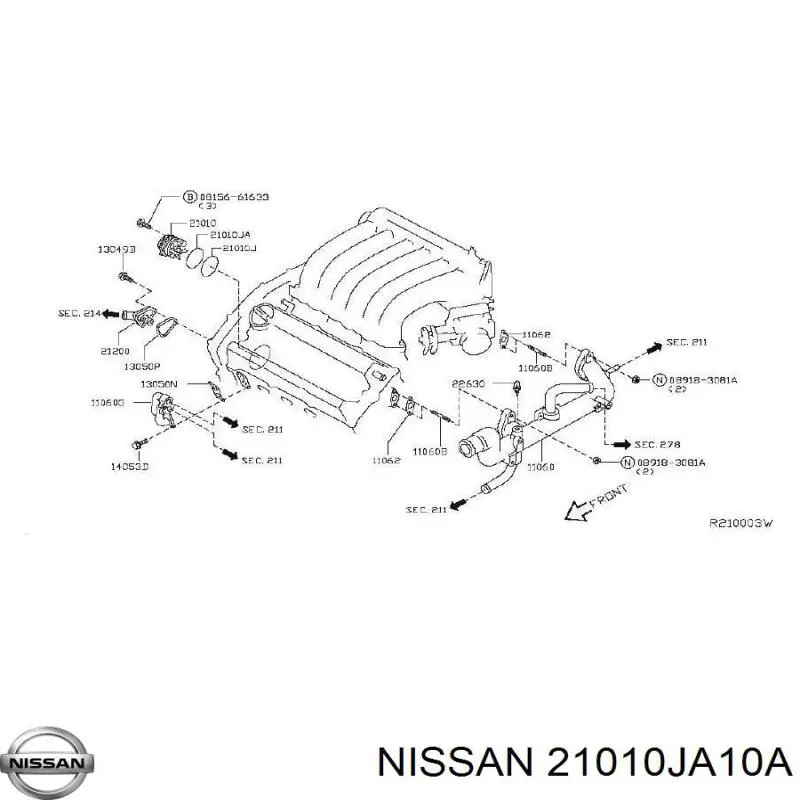 Bomba de água (bomba) de esfriamento para Nissan Murano (Z52)