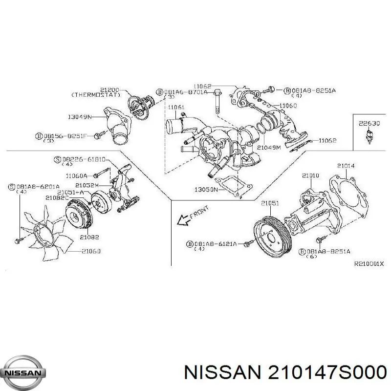 Прокладка водяной помпы Nissan/Infiniti 210147S000 цена, от 4.21 USD