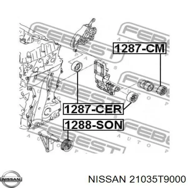 Купить 21035T9000 Nissan/Infiniti Опорный подшипник первичного вала КПП (центрирующий подшипник маховика)