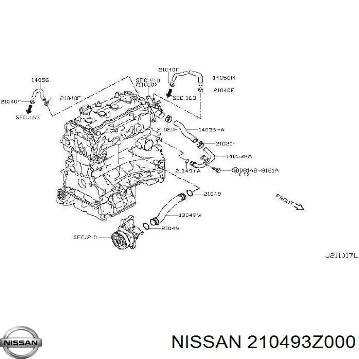  Nissan/Infiniti 210493Z000 цена, от 2.33 USD