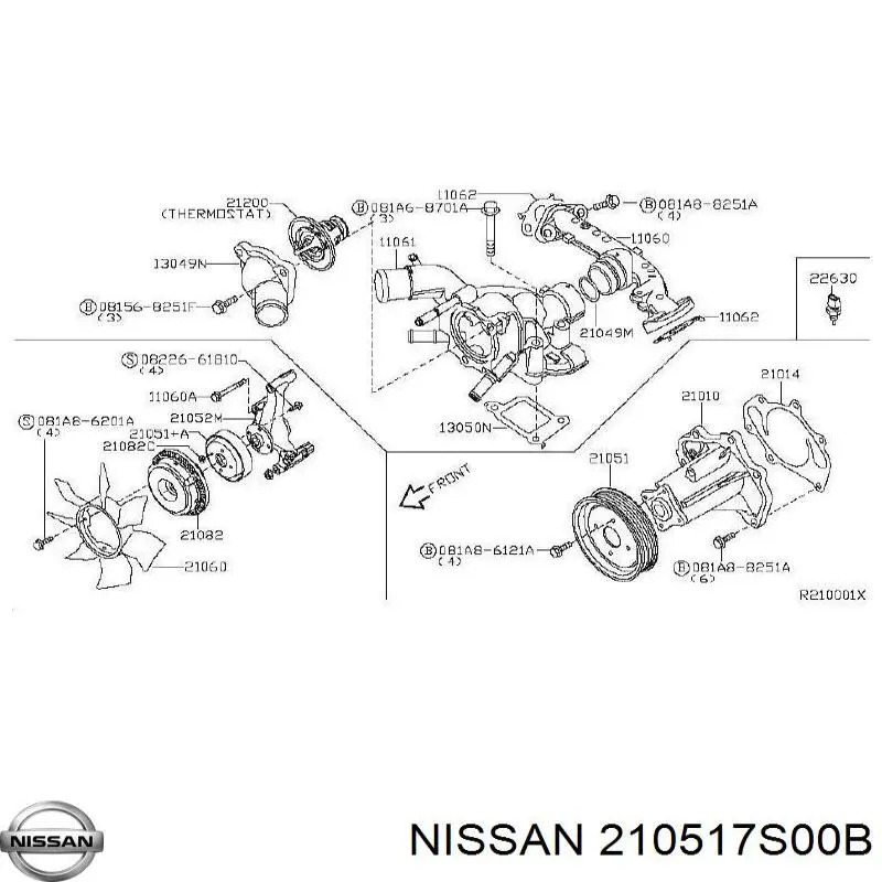 Шкив помпы водяного насоса Nissan Armada внедорожник (TA60) (2003 - 2026) цена, от 5.59 USD