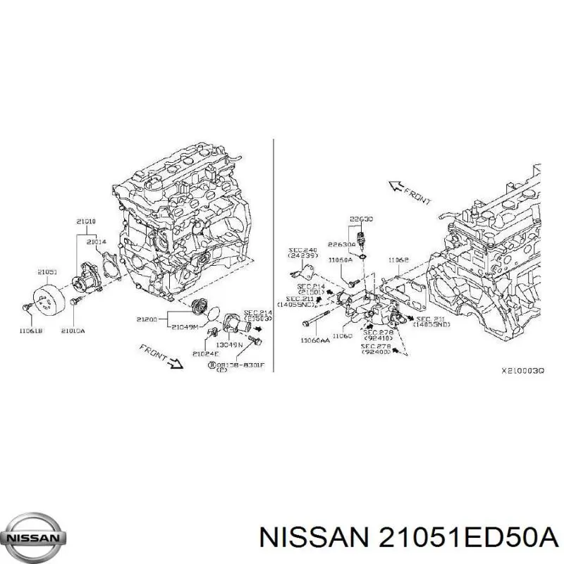 21051ED50A Nissan/Infiniti Шкив водяной помпы
