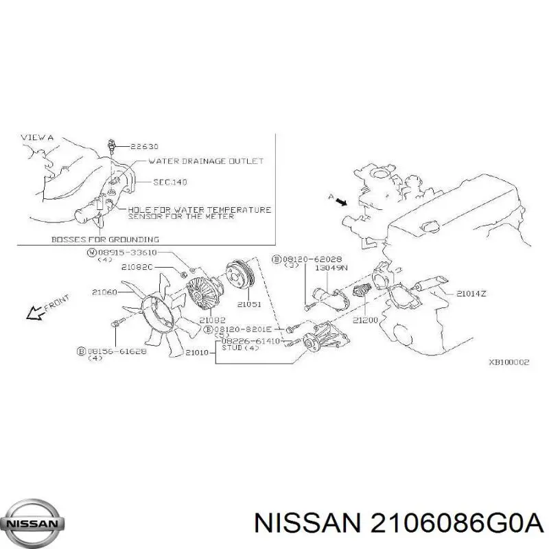 Вентилятор/крыльчатка радиатора охлаждения Nissan/Infiniti 2106086G0A цена, от 132.77 USD
