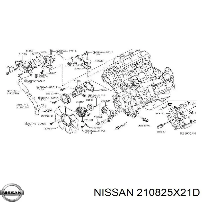 Вискомуфта вентилятора 210825X22E Nissan/Infiniti
