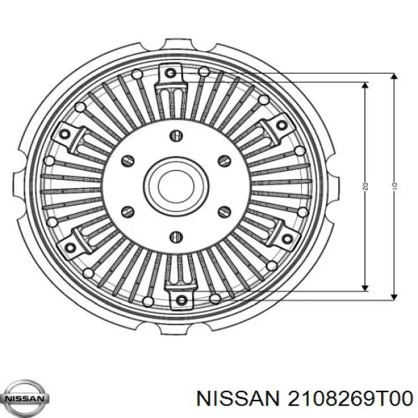 2108269T00 Nissan acoplamento viscoso de ventilador de esfriamento