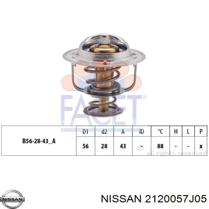 Купить 2120057J05 Nissan/Infiniti Автомобильный термостат