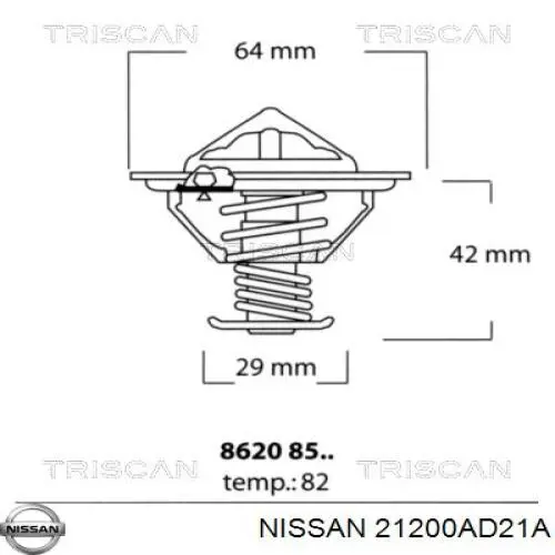 Купить 21200AD21A Nissan/Infiniti Автомобильный термостат