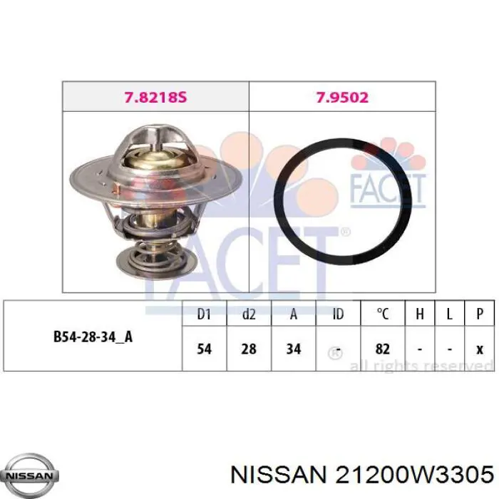 21200W3305 Nissan термостат