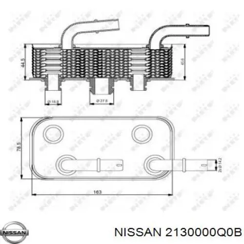 Радиатор масляный (холодильник), под фильтром Nissan/Infiniti 2130000Q0B цена, от 13.94 USD