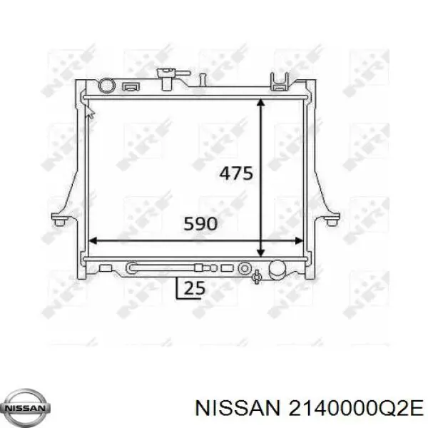 Радиатор охлаждения двигателя NISSAN 2140000Q2E