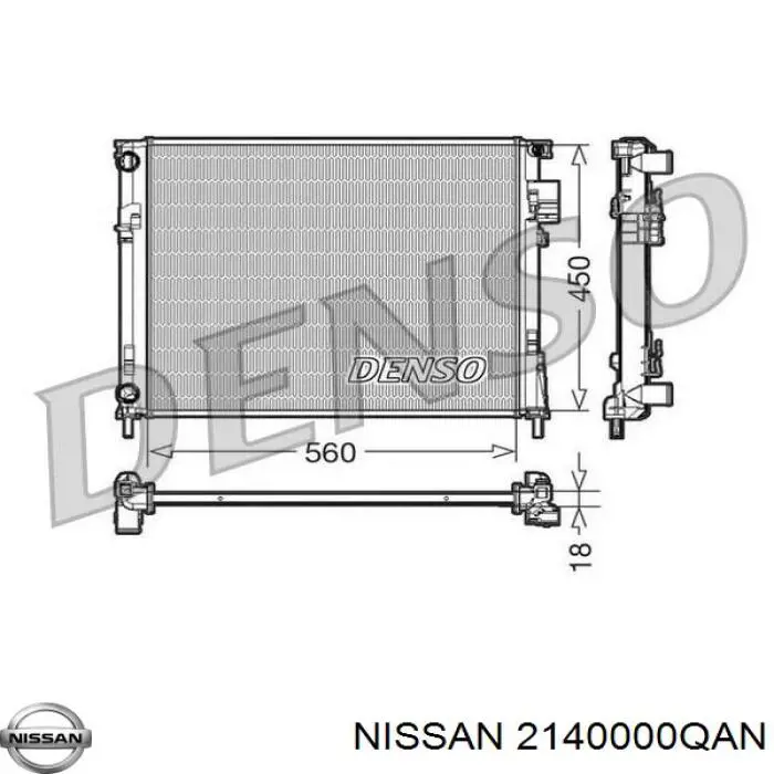 Радиатор 2140000QAN Nissan