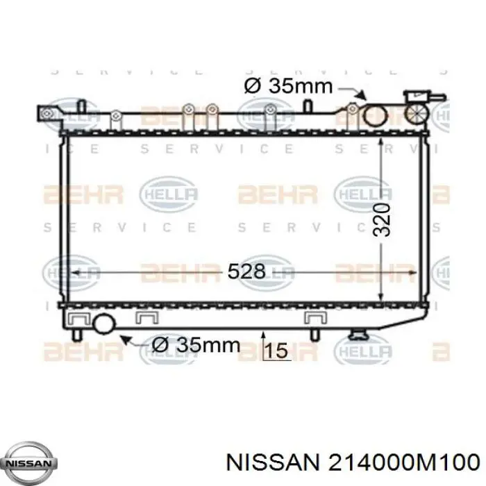 Купить 214000M100 Nissan/Infiniti Радиатор водяной