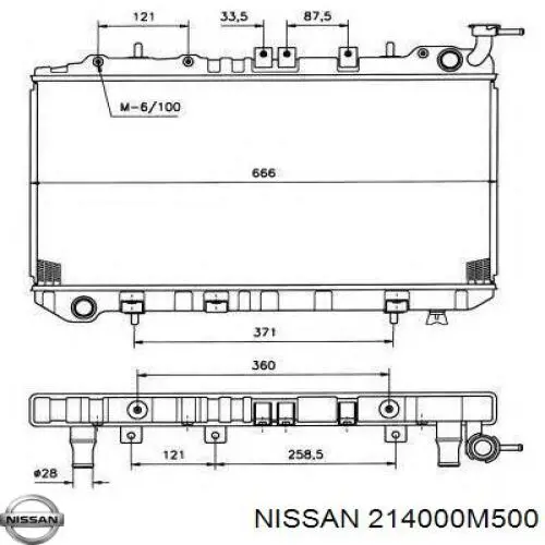 Радиатор охлаждения двигателя Nissan/Infiniti 214000M500 цена, от 62.14 USD