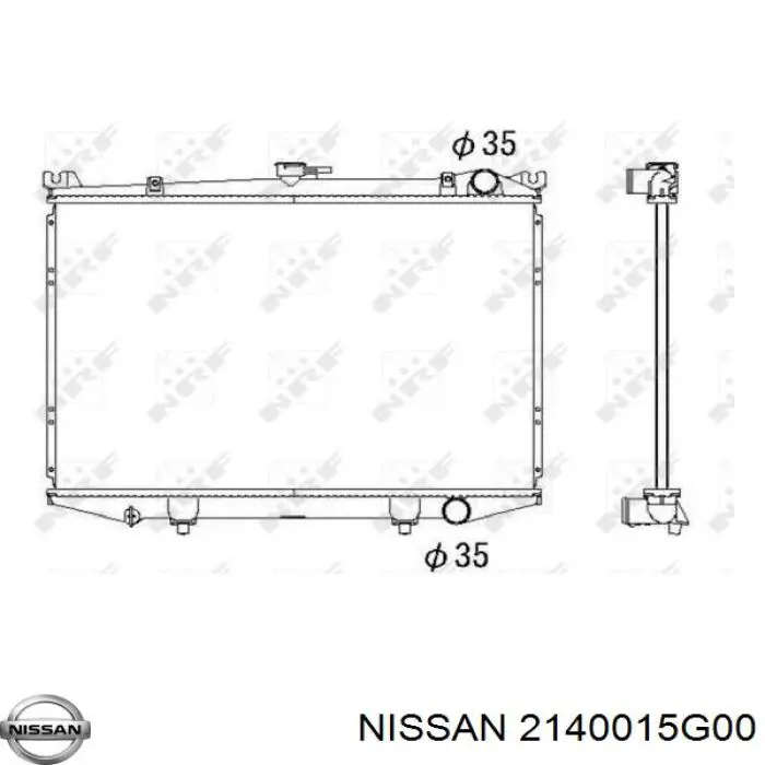 Радиатор 2140015G00 Nissan