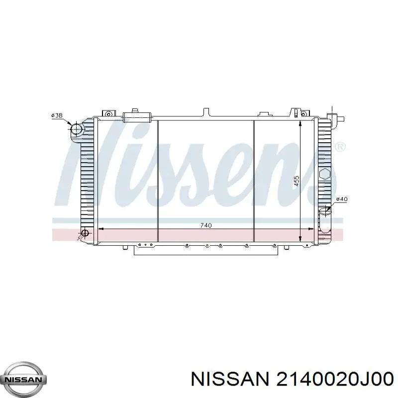 2140020J00 Nissan радиатор