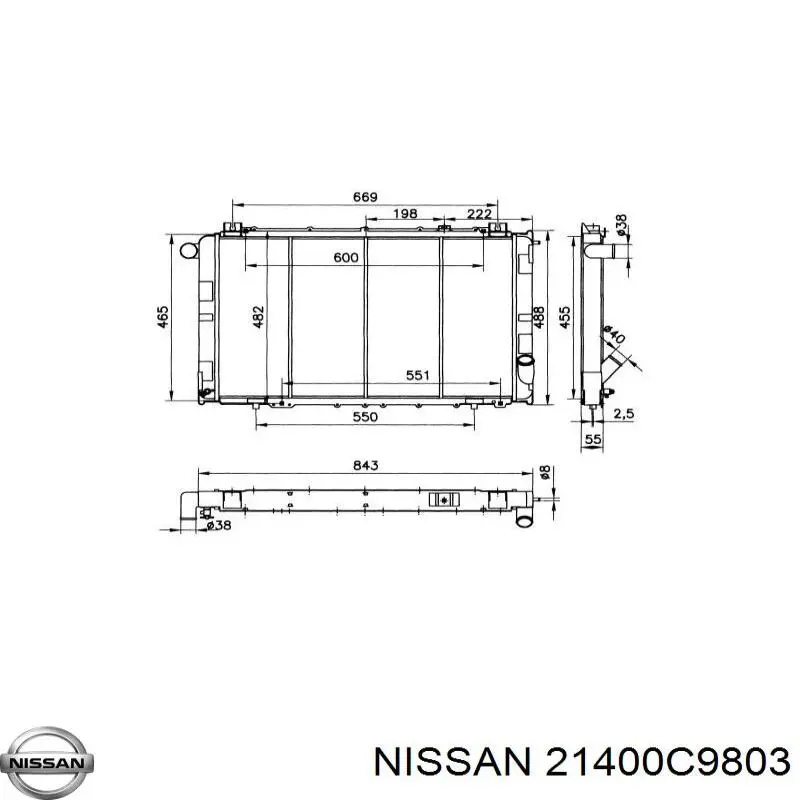 Радиатор 21400C9803 Nissan/Infiniti