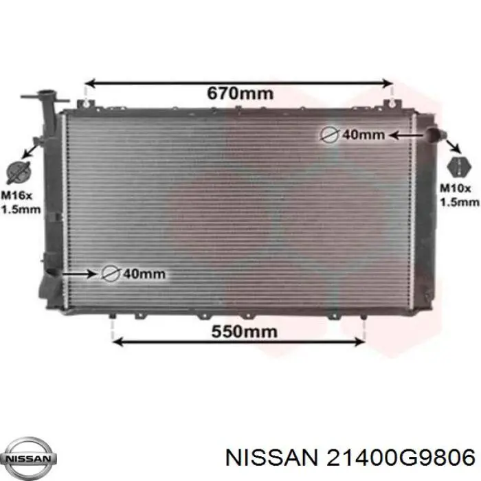 Радиатор охлаждения двигателя Nissan/Infiniti 21400G9806 цена, от 160.04 USD