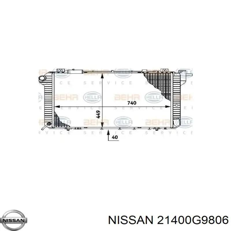 Купить 21400G9806 Nissan/Infiniti Радиатор водяной
