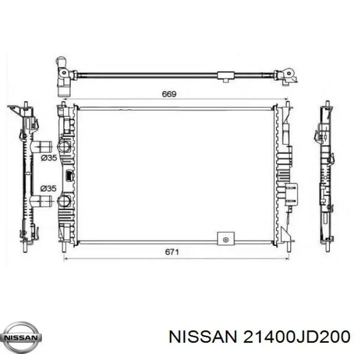 21400JD200 Nissan радиатор