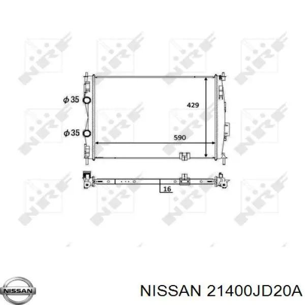 Радиатор 21400JD20A Nissan