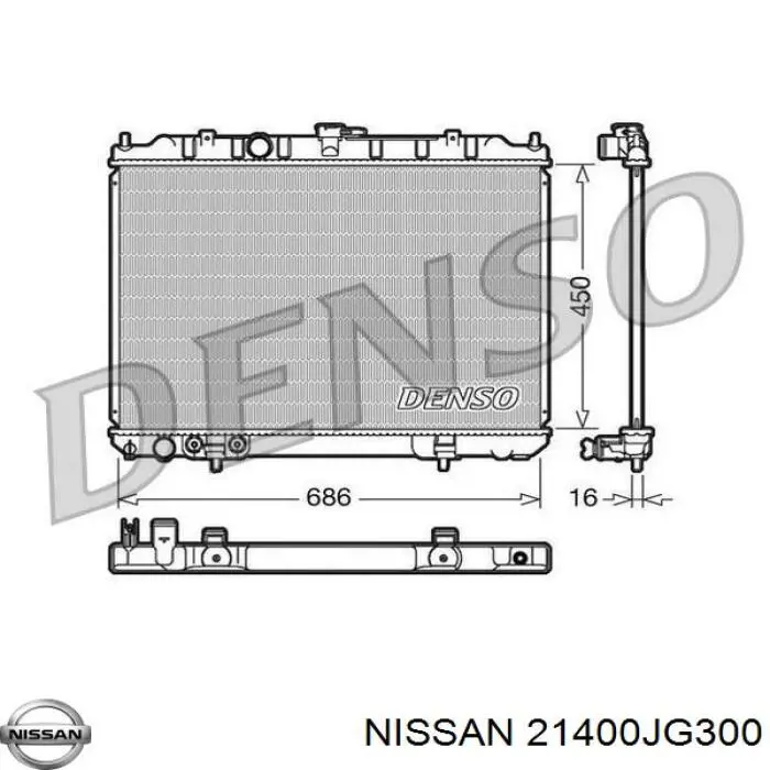 Радиатор охлаждения двигателя Nissan/Infiniti 21400JG300 цена, от 81.08 USD