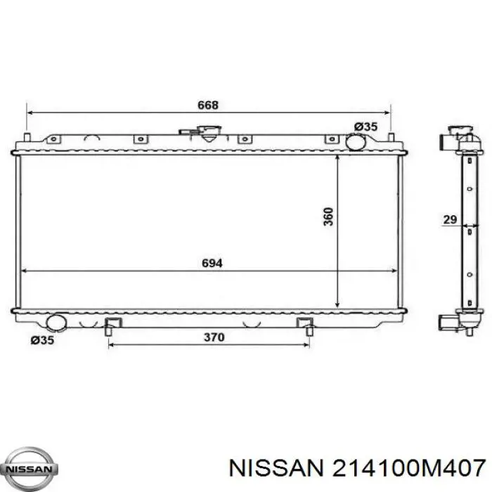 214100M403 Nissan radiador de esfriamento de motor