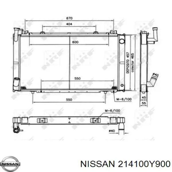 Радиатор 214100Y900 Nissan