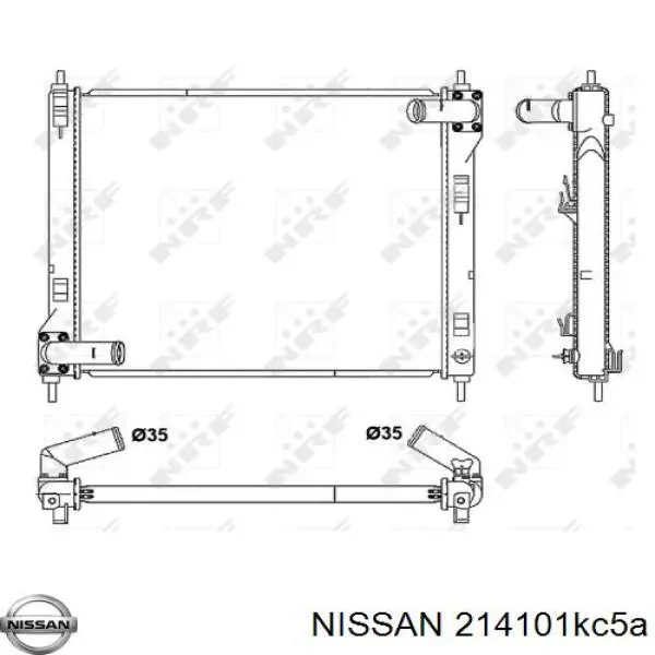 Радиатор охлаждения двигателя Nissan 214101KC5A