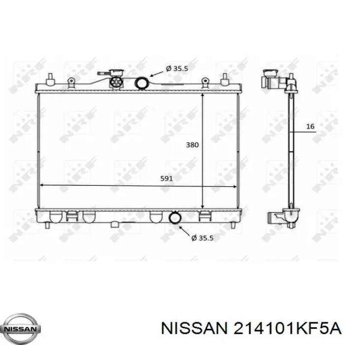 214101KF5A Nissan radiador de esfriamento de motor