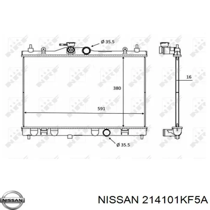 Радиатор 214101KF5A Nissan