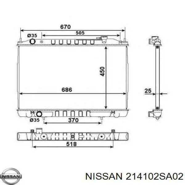 Купить 214102SA02 Nissan/Infiniti Радиатор водяной
