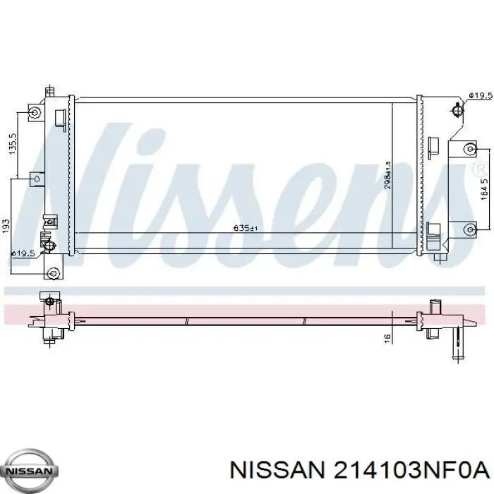 214103NF0A Nissan радиатор