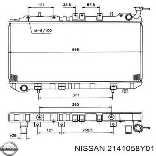 Радиатор 2141058Y01 Nissan