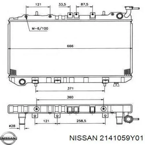 Купить 2141059Y01 Nissan/Infiniti Радиатор водяной