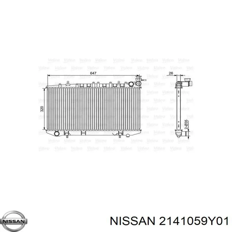 Радиатор охлаждения двигателя Nissan/Infiniti 2141059Y01 цена, от 61.30 USD