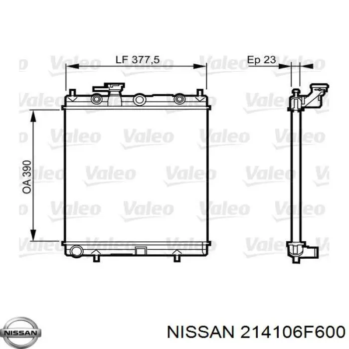 Радиатор 214106F600 Nissan