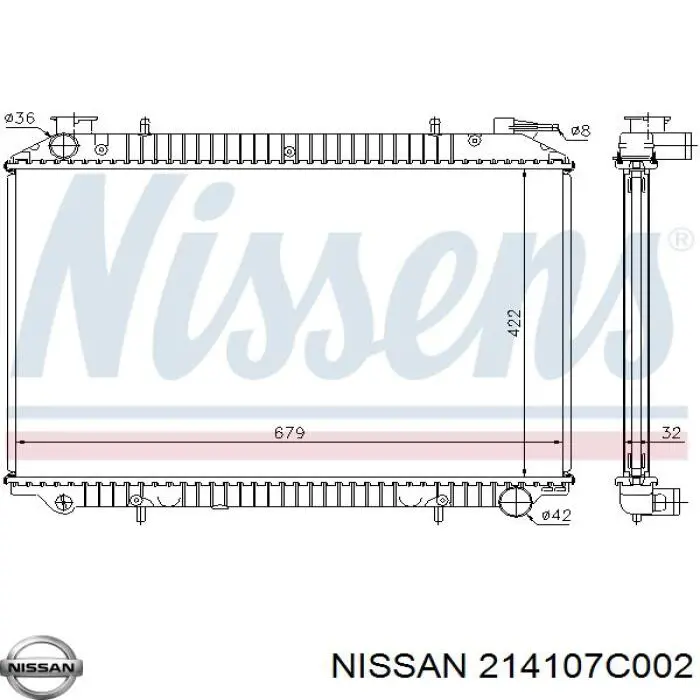 214107C002 Nissan radiador de esfriamento de motor