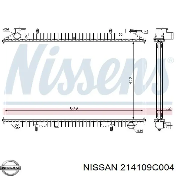 Радиатор 214109C004 Nissan