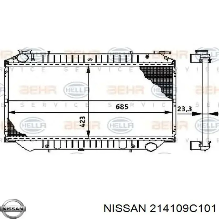 214109C101 Nissan радиатор
