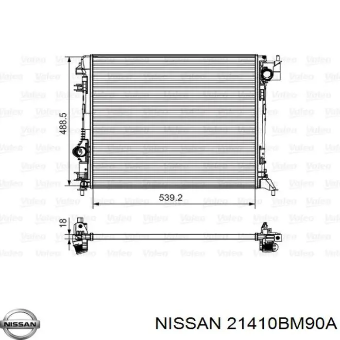 21410BM90A Nissan радиатор
